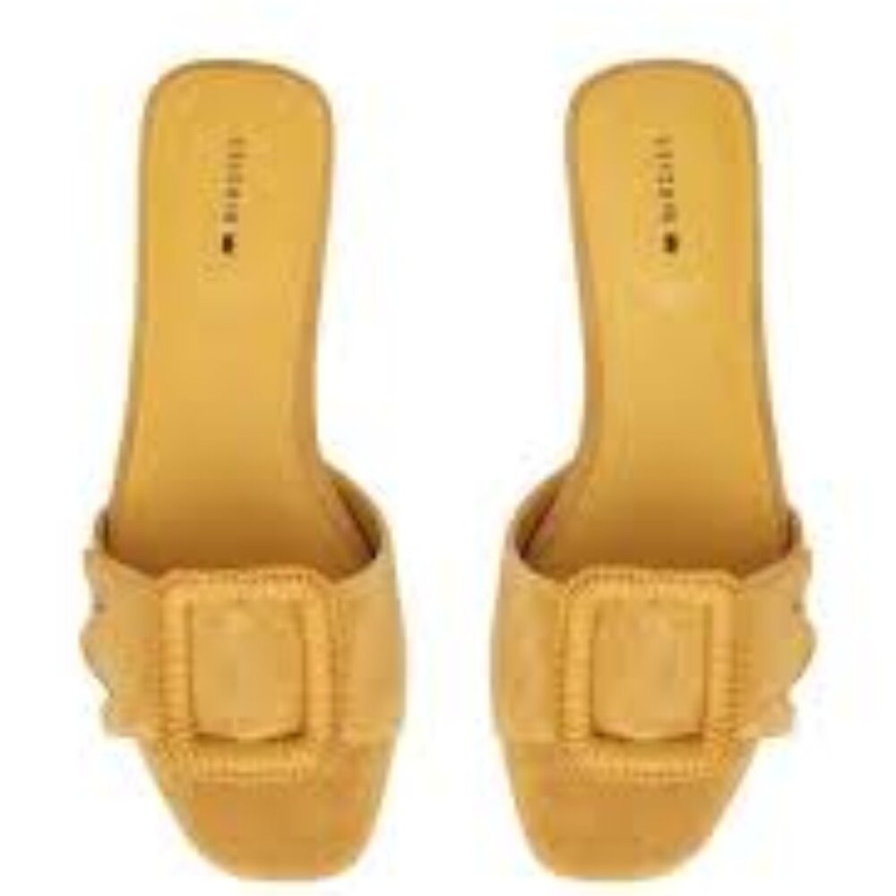 Birdies THE KIWI in Sunflower Suede slide  sandals faux -leather  size 9
